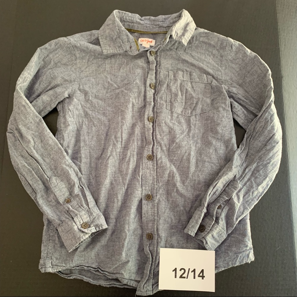 Boys cat & Jack button down shirt 12 14
